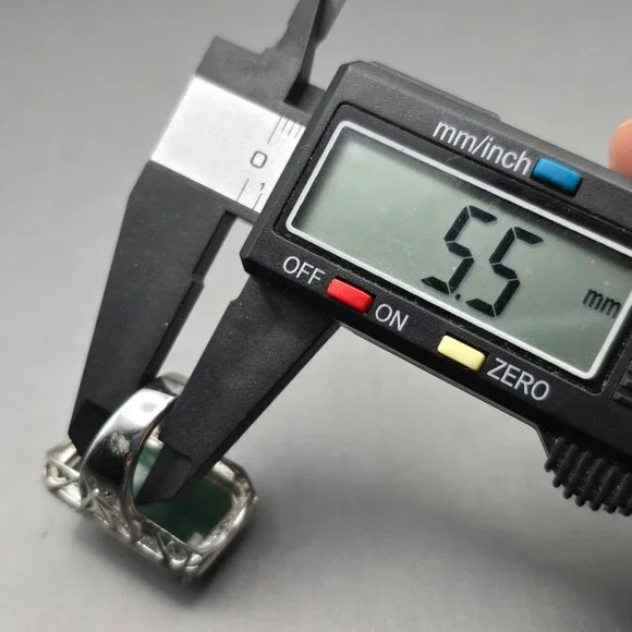 Sterling & Tourmaline Ring Size 6 Quartz Accents Ornate Cutouts 13.4g Signed QJ - Picture 8 of 14